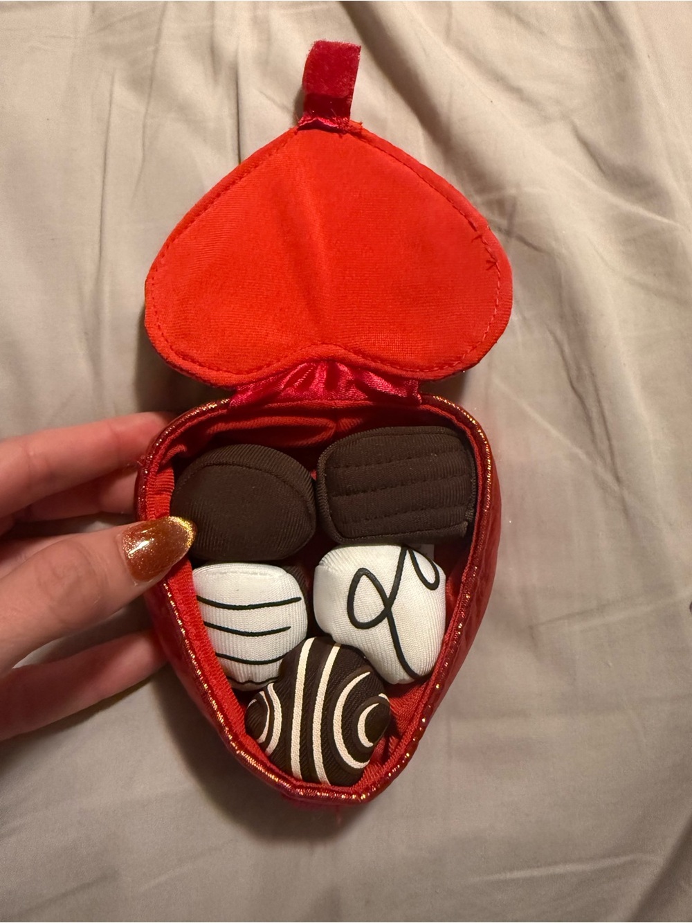 Red heart shaped stuffed build a bear chocolate box